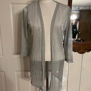 Chico's Dressy Formal Silver Jacket Womens Size S (1)